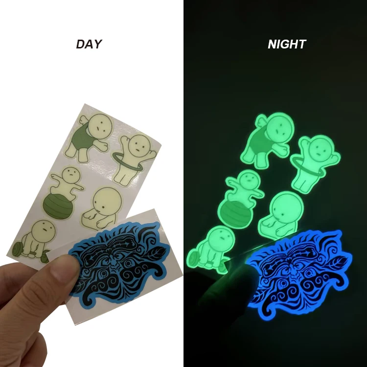 Alibaba.com: Custom Pegatina Luminous Vinyl Sticker, Die-Cut Glow-in-the-Dark Label, Waterproof ...