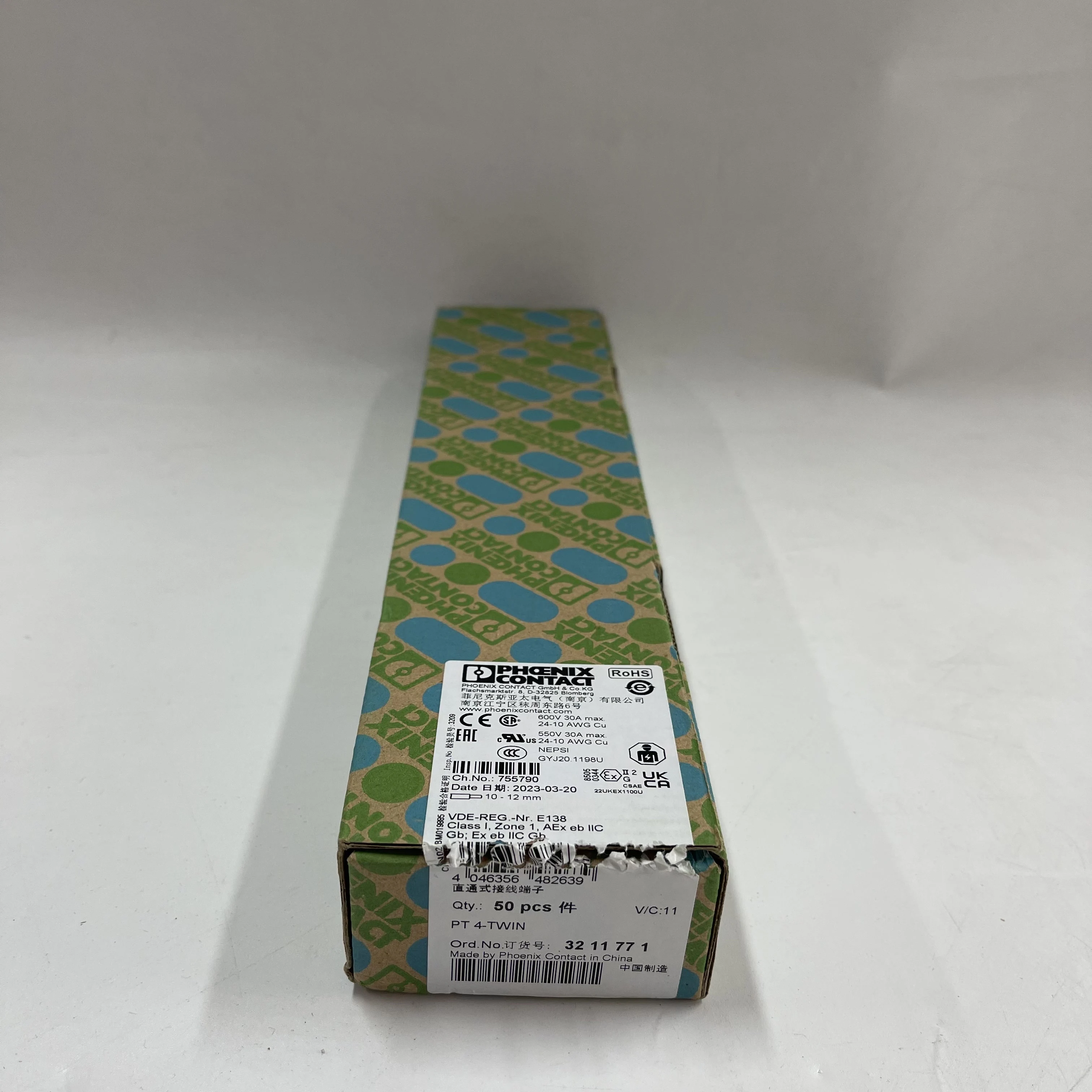 Phoenix Contact Terminal Block PT 4-TWIN 3211771