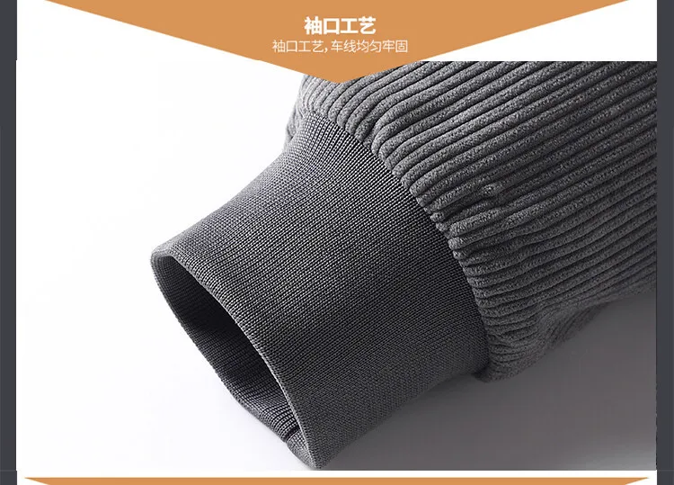 Corduroy Lamb Wool Bomber Jacket Men's Winter Loose Fleece Lined Thickened Casual Turn-Down Collar Streetwear Outerwear factory