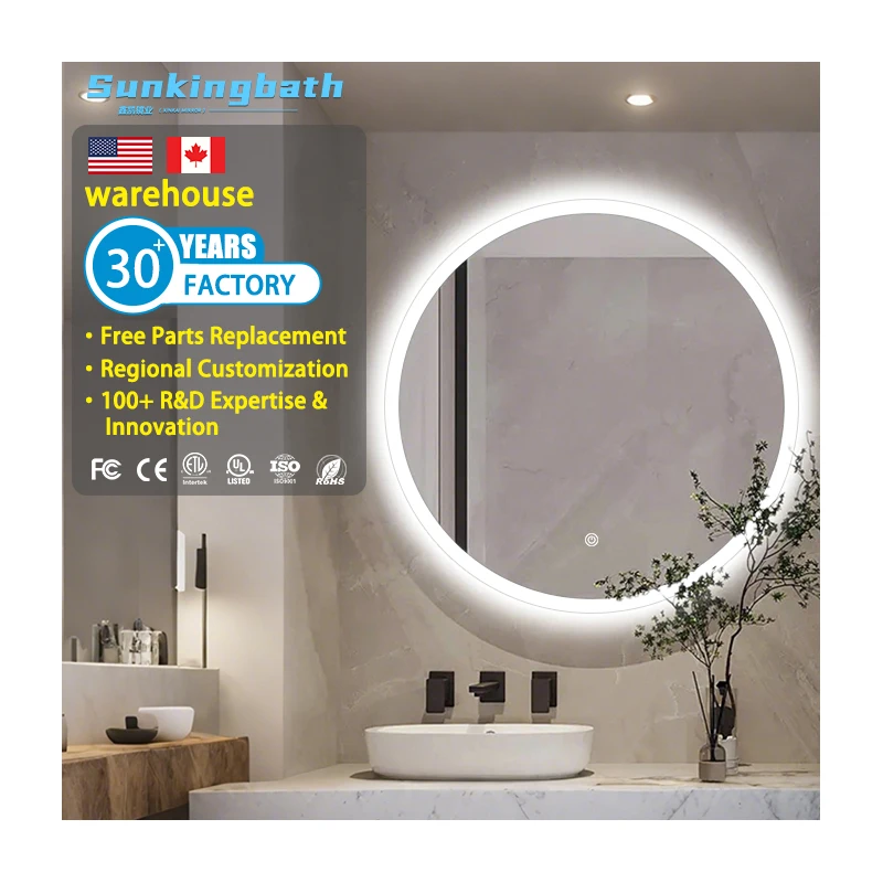 Best Selling Frameless LED Bathroom Wall Mounted Mirror Smart Anti-fog Illuminated Makeup Mirror for Hotel Project
