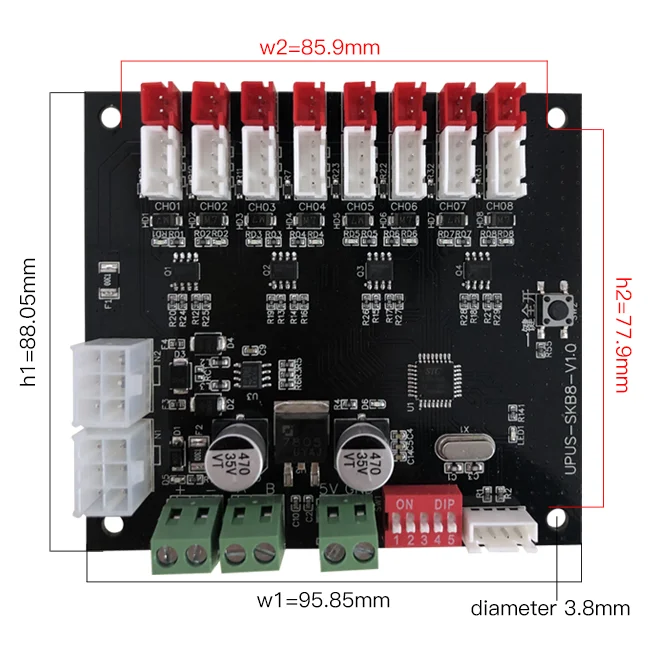 OEM контролна плоча за заключване RS485, 8-канален контролер за автомати