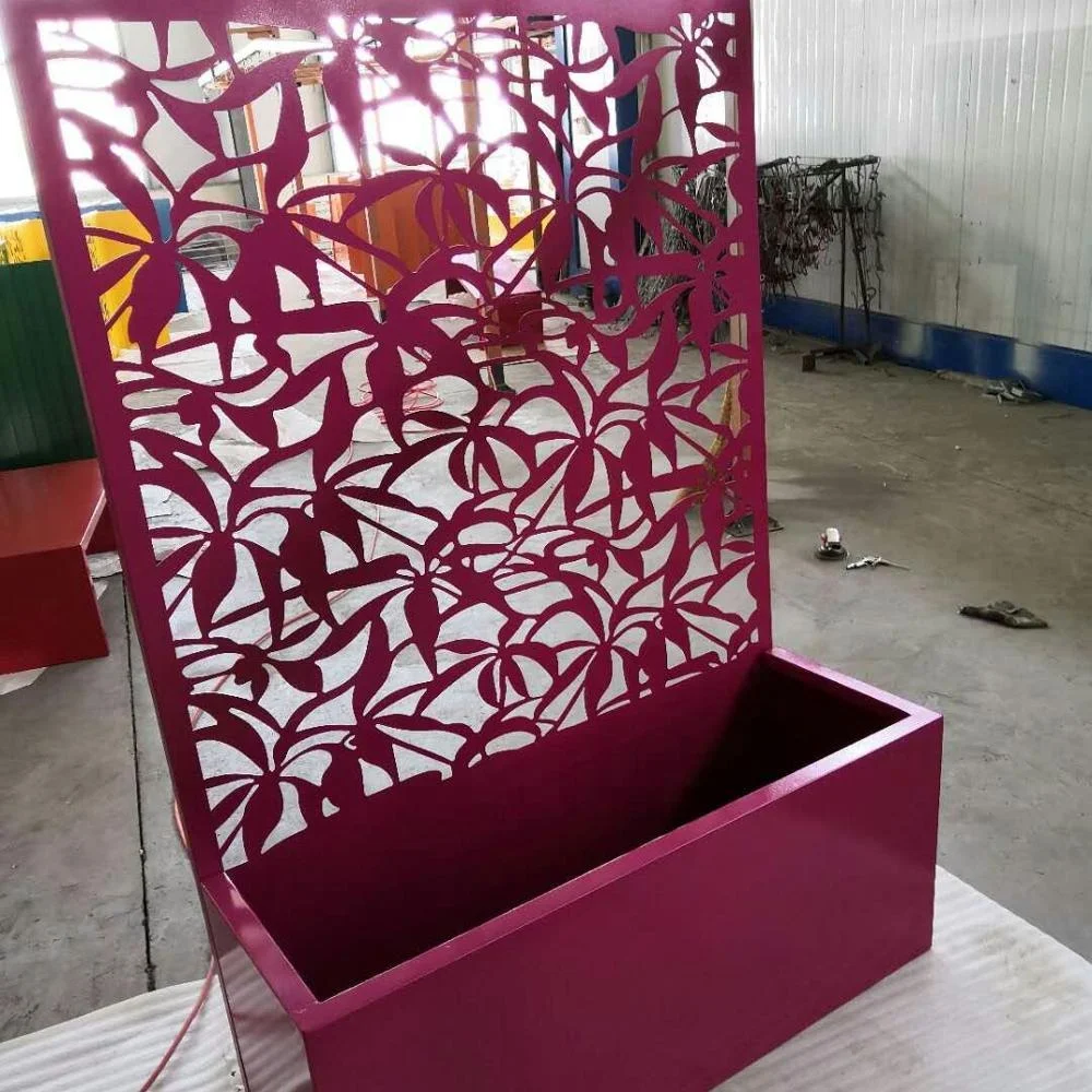 Modern Design Metal Planter Box with Screen