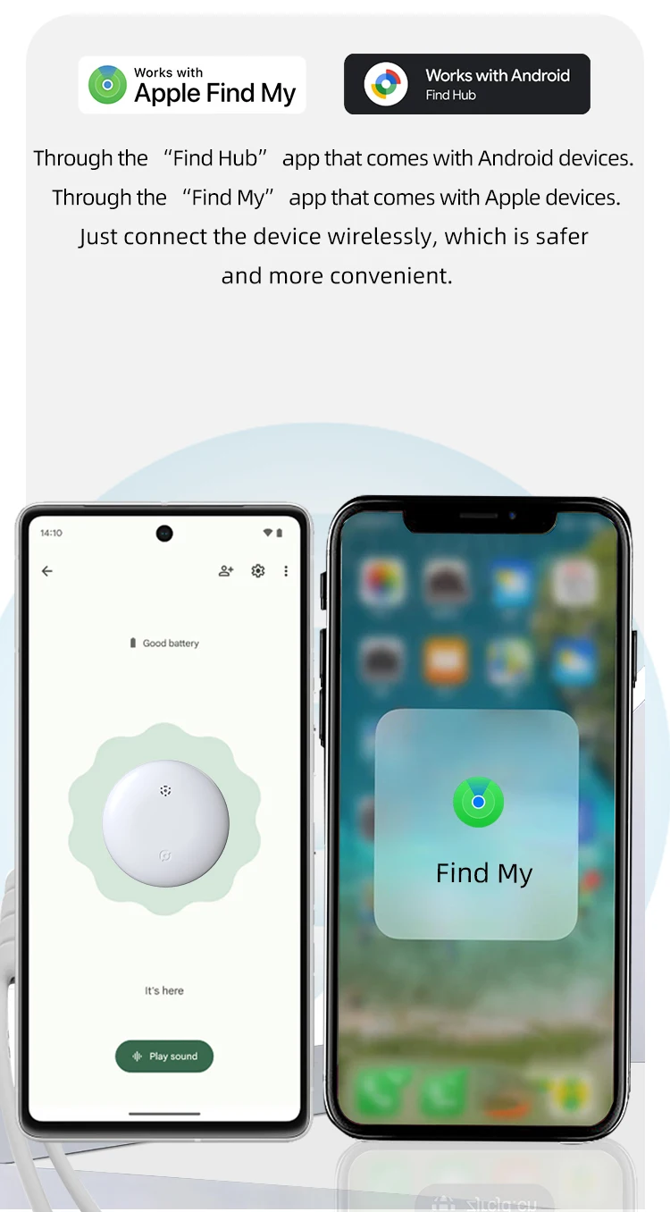 product rsh dual system air smart tag key finder mini gps tracker  locator compatible with apple find my and google find hub224-7