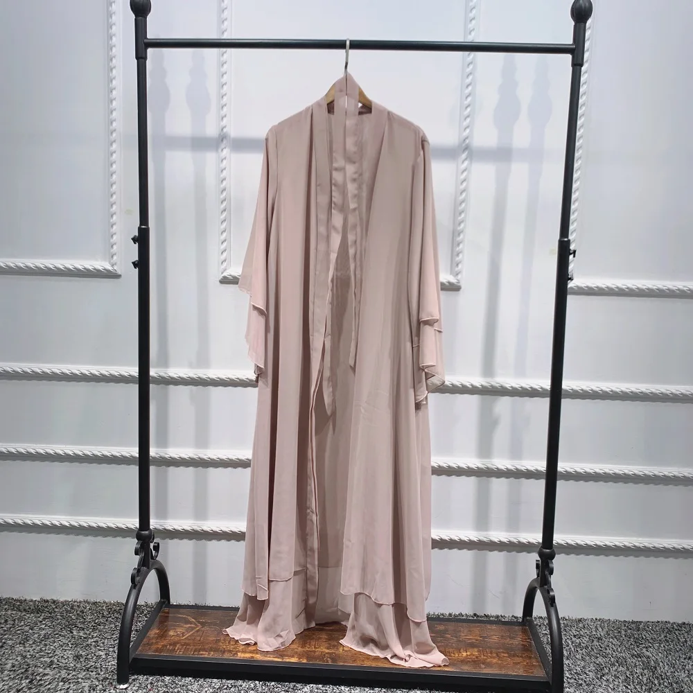 Muslim women Abaya open cardigan Islamic Dubai Turkish dress Kaftan Jilbab Ramadan clothing