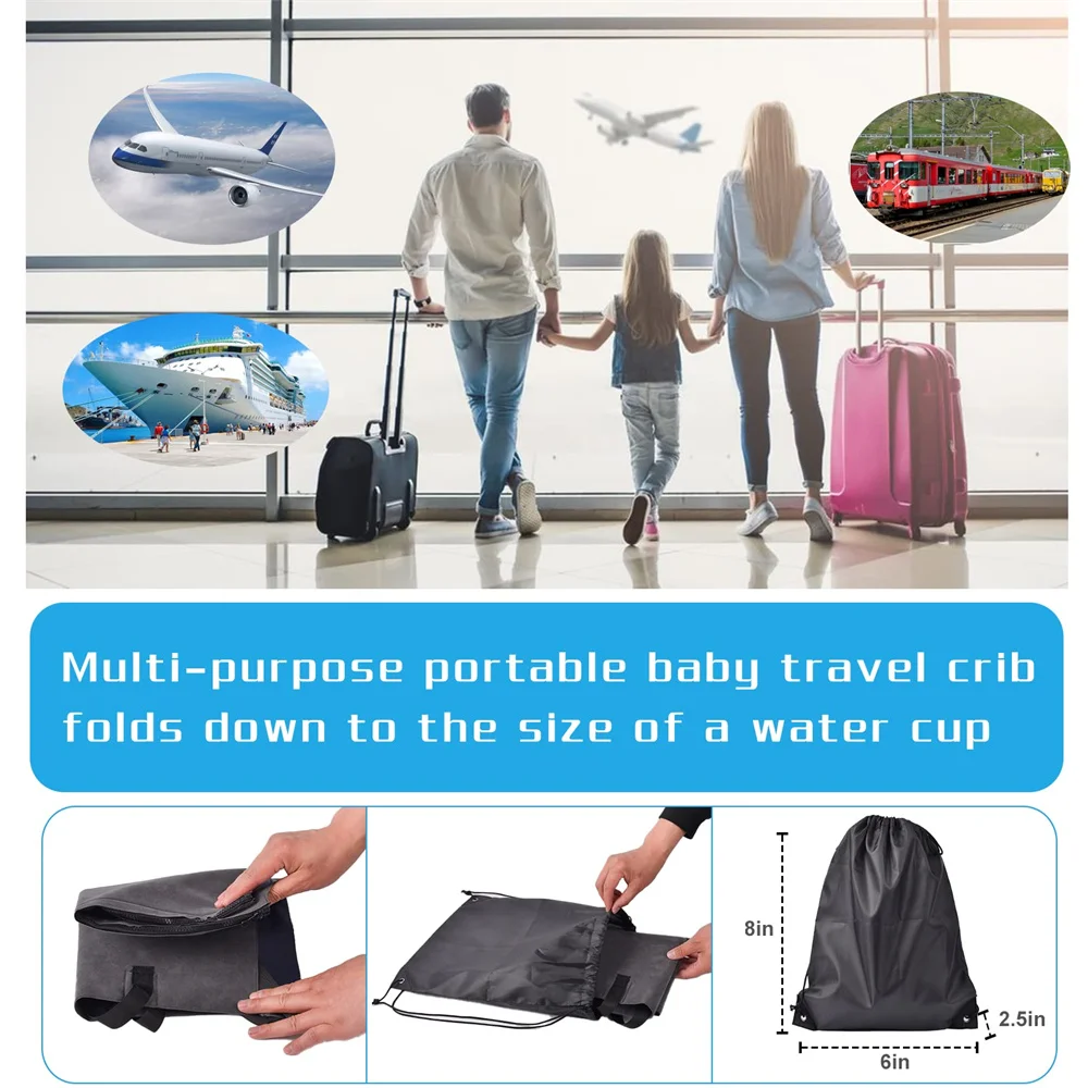 Portable Baby Travel Airplane Toddler Bed With Eye Mask And Earplugs