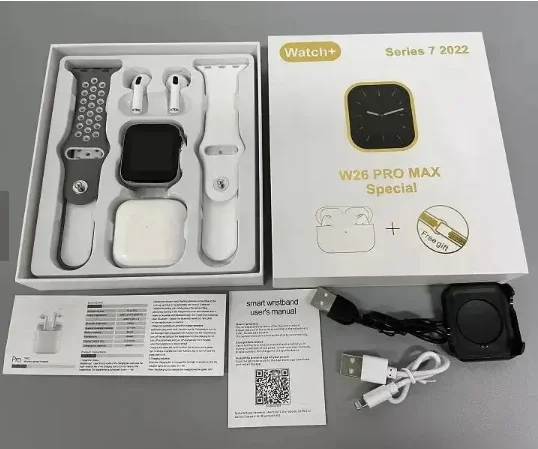 2023 New Latest W26 Pro Max Special Mart Watch With Airbuds Heart Rate ...