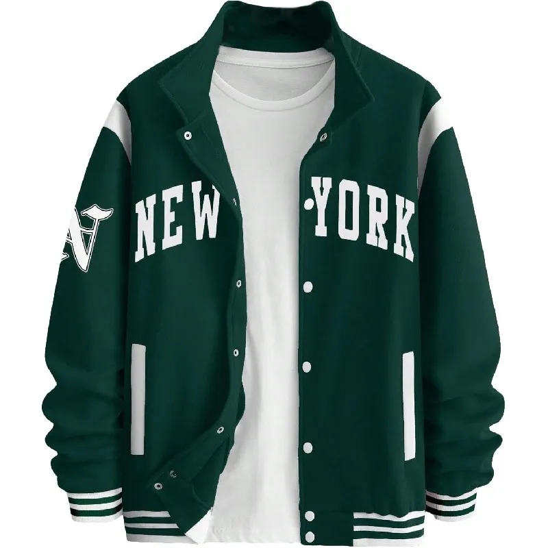 Custom Men's Lightweight Bomber Causal Varsity Flight Windbreaker Track Jacket_voghion.com