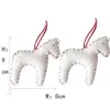 White Felt Horse 8x9cm  1pc/poly bag