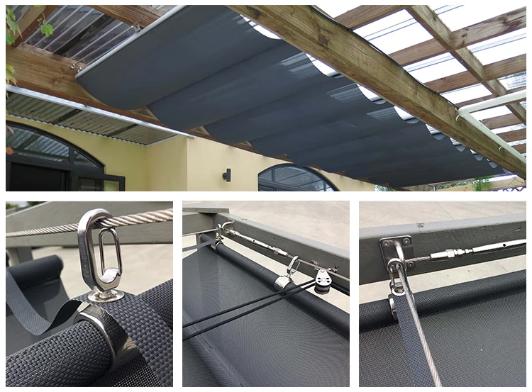 Outdoor Patio Wave Sun Shade Sail Roman Shade Pergola Canopy Wave Shade