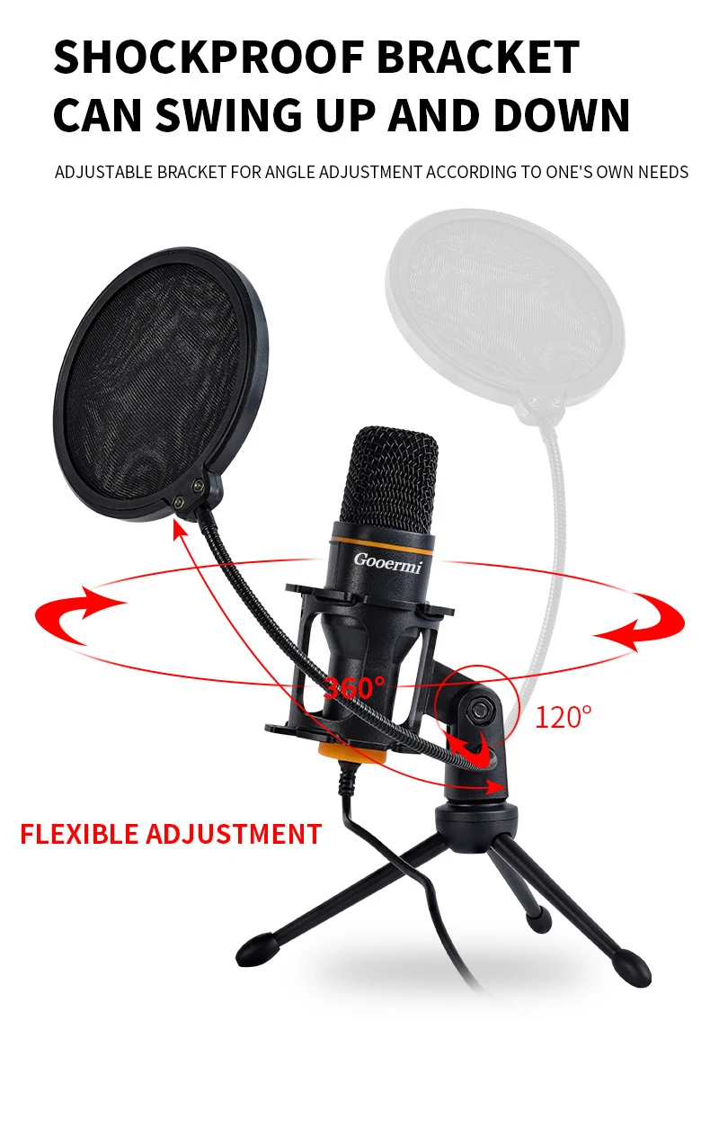 mic様 Gooermi ZX666-USB Gaming Microphone - High Quality Audio