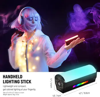 NEEWER Magnetic Handheld Light Wand with APP Control, 360 Full RGB Mini LED Video Light Stick with 2550mAh Battery detail image