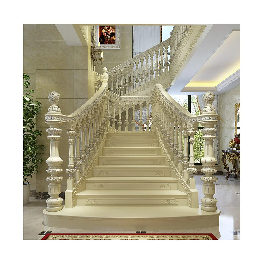 Factory Custom Unique Modern Design Wooden Staircase Column Railing Handrail for Villas Hotels with 1 Year Warranty Easy Install