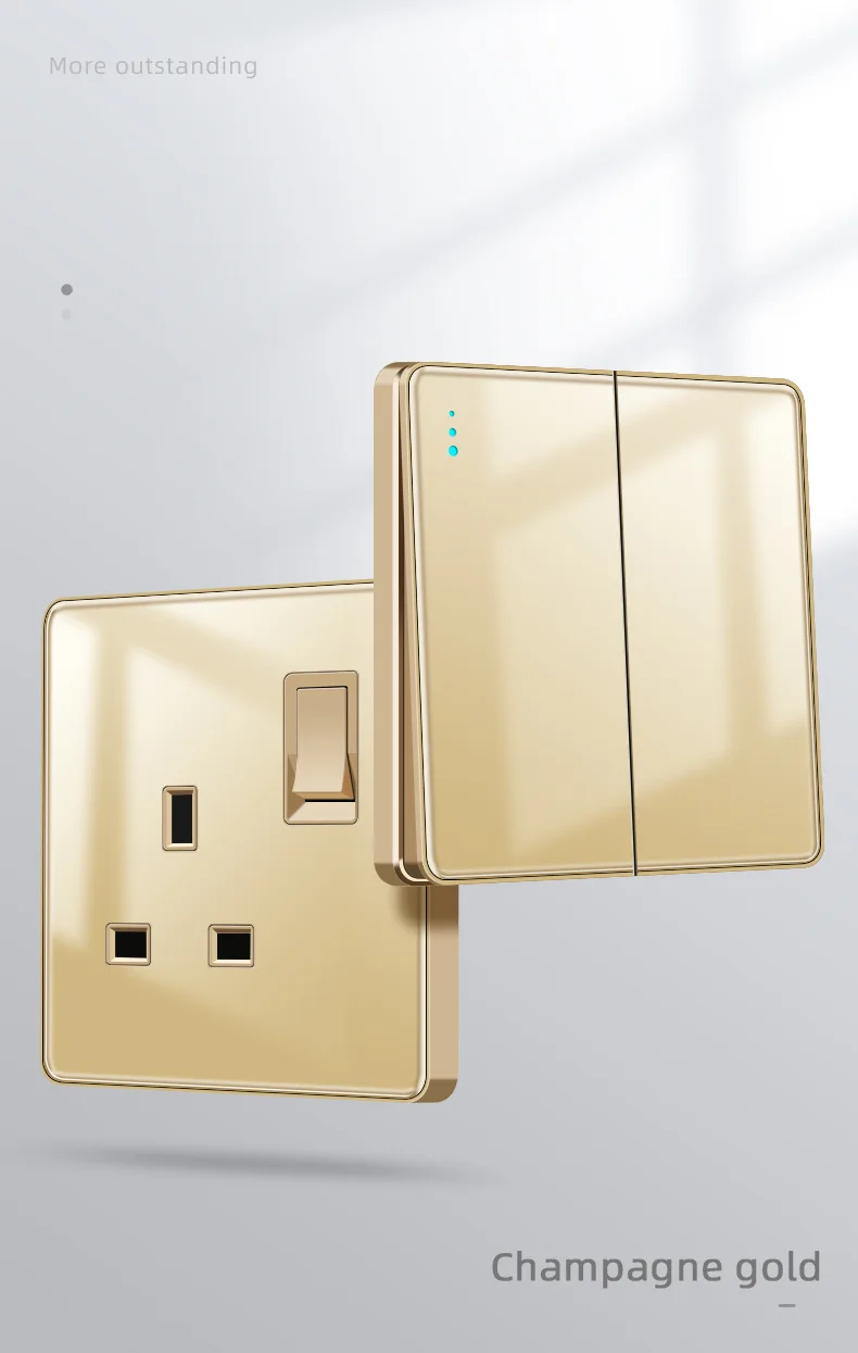 Full Tempered Glass Panel Black Luxury UK Wall Sockets