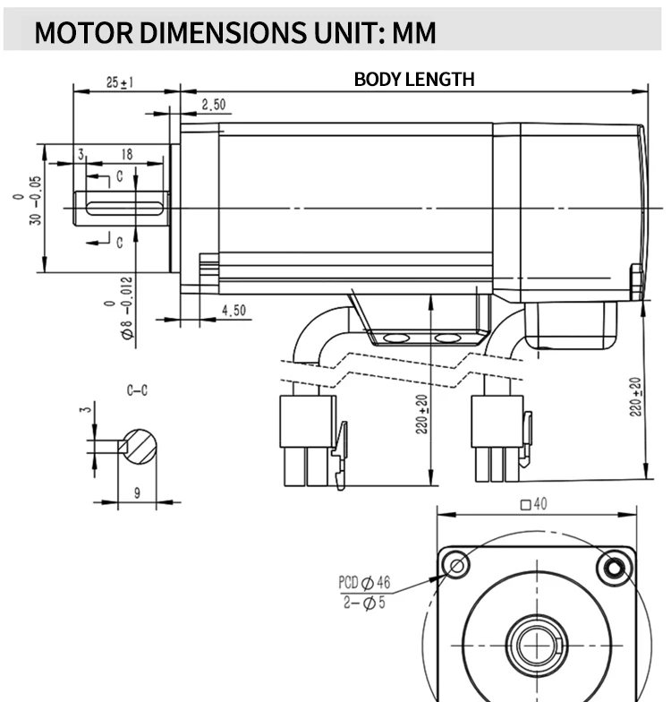 product hanpose servo brake motor 40ssp10 asd210 100w 1a 18  motor length 1045mm ip65 servo motor 40ssp05 asd210 50w-9