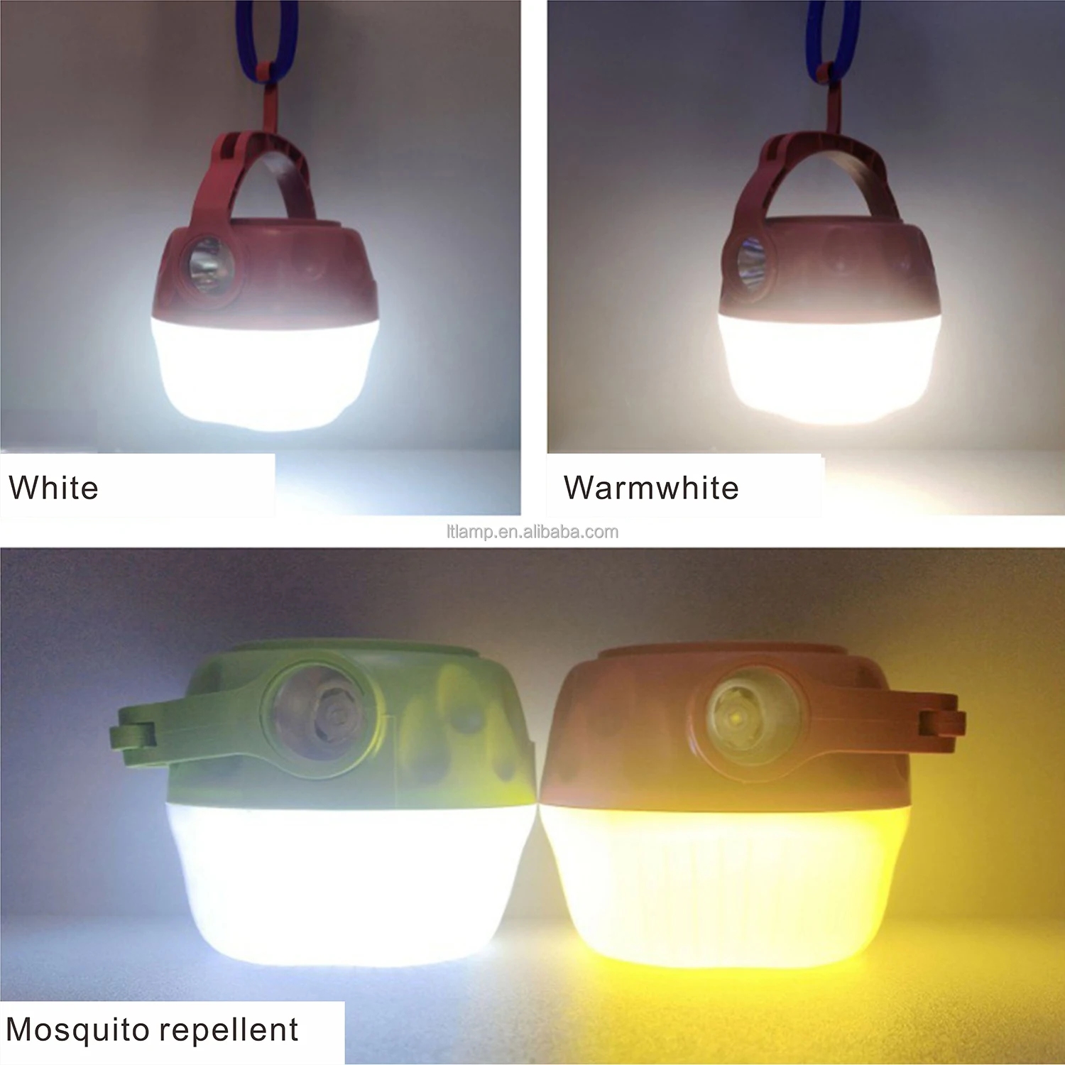 60w 8 Hours 3 Colors Portable Hanging Solar Rechargeable Camping Light