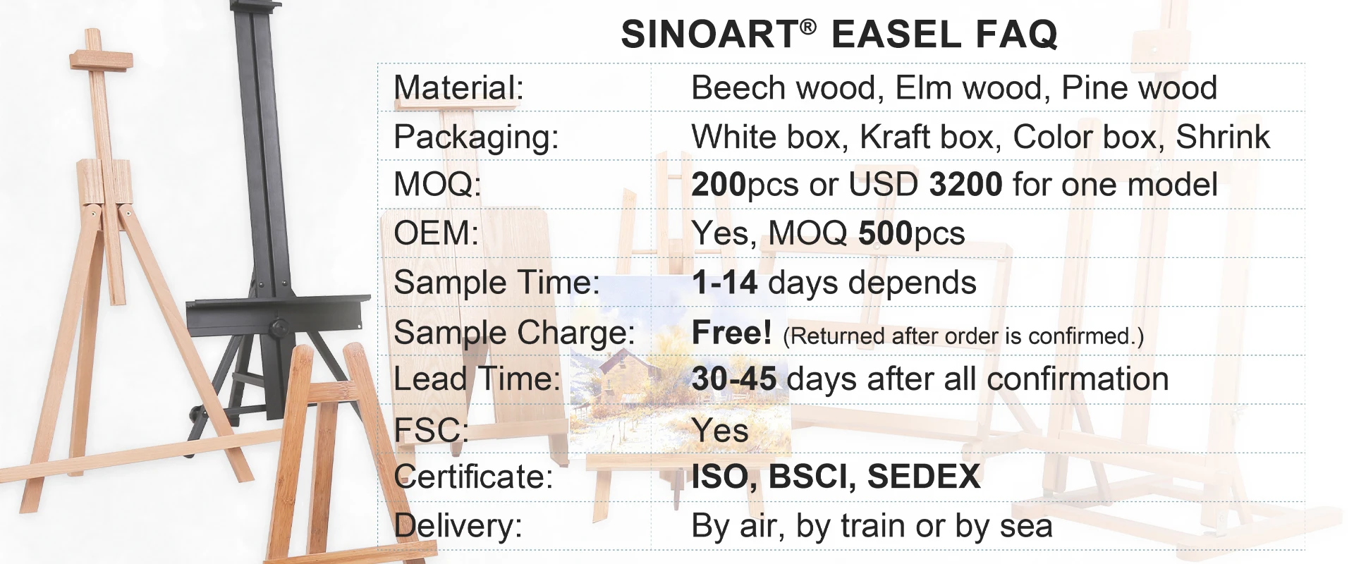 Sinoart 2 Drawers Adjustable Tilting Drawing Table Wooden Drafting