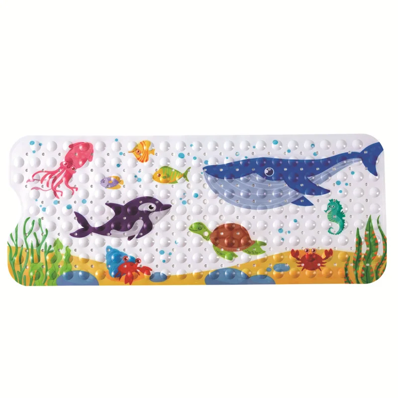 Shower Massage Scraper Bathroom Non-slip Bath Mat Cartoon Kids PVC Shower Mats details