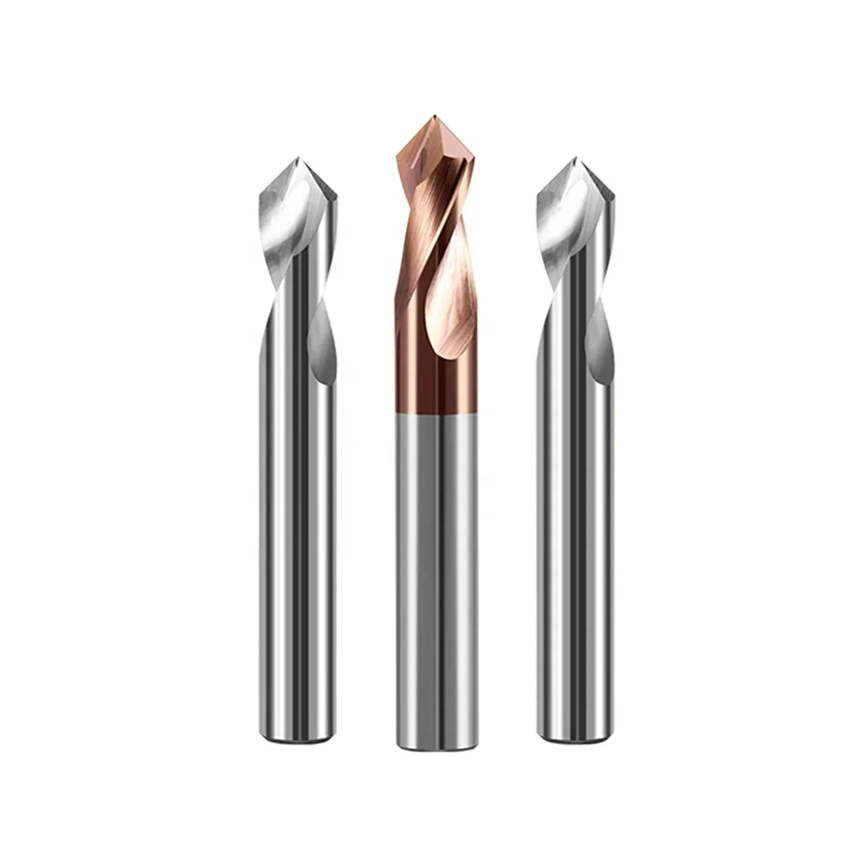 Hrc55 Solid Tungsten Carbide Two Flute Fully Ground 90 Degree Spot ...