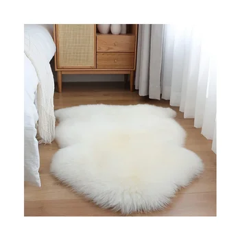 fluffy shaggy rug for living room Soft and comfortable sheepskin shaped living room bedroom modern design hotel carpet