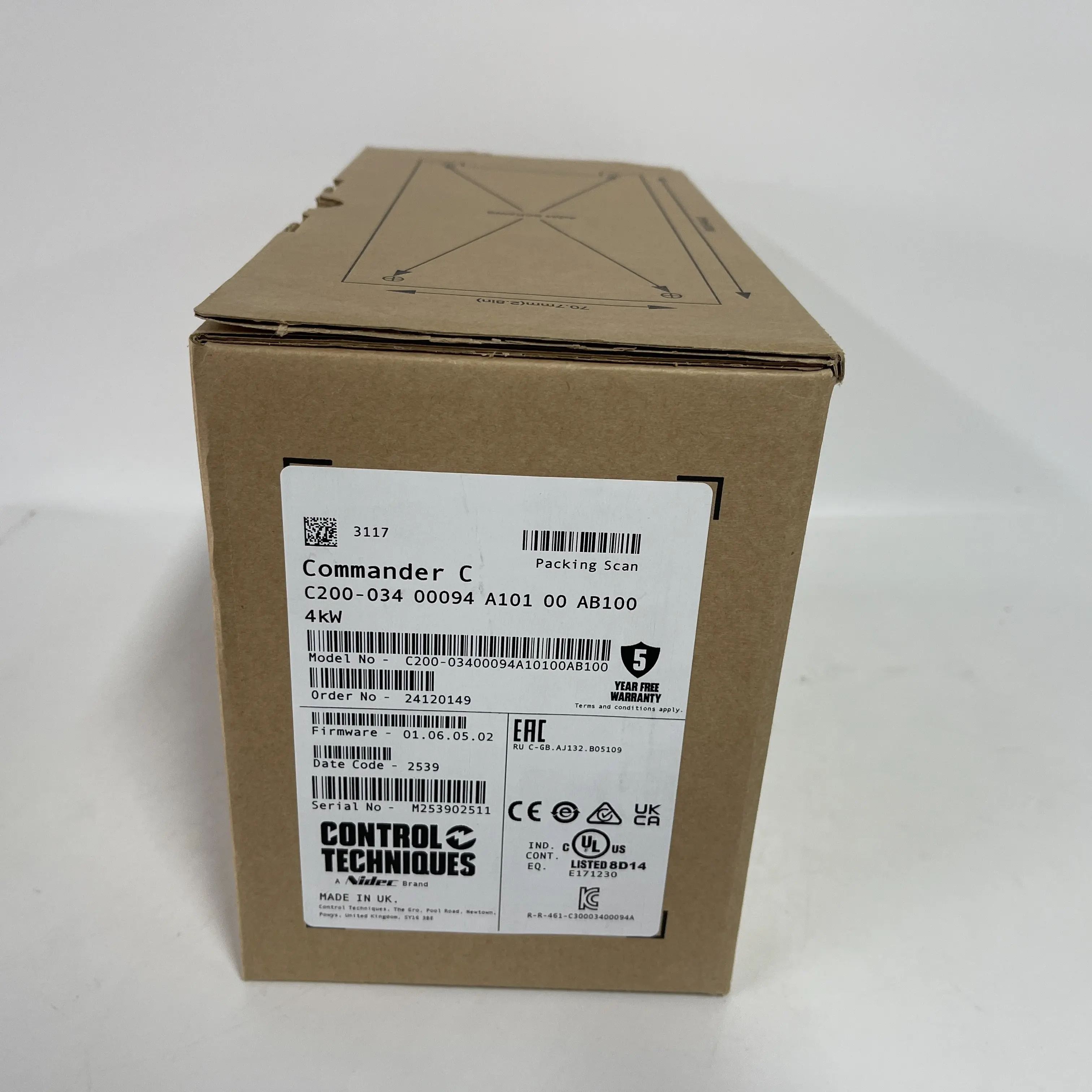 Nidec Control Techniques Variable Frequency Drive (Inverter) C200-034 00094 A101 00 AB100 Nidec Control Techniques Variable Frequency Drive (Inverter) C200-034 00094 A101 00 AB100