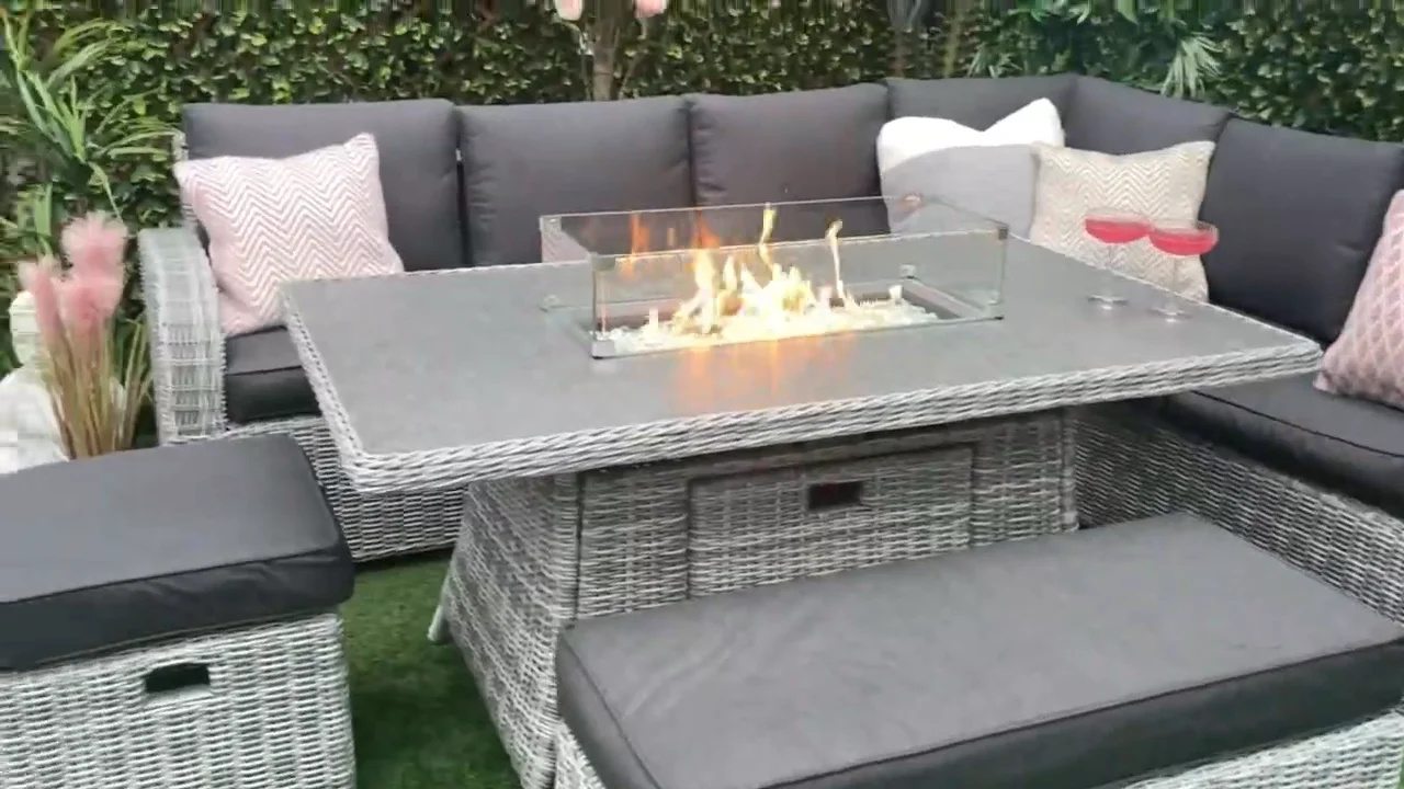 luxury rattan fire pit