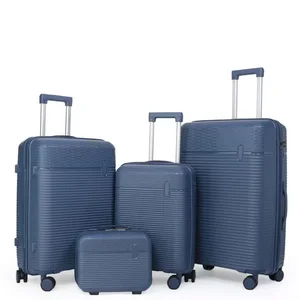 Wholesale Luxury 14 20 24 28-Inch PP Hard Shell Trolley Case Set TSA Zipper Waterproof Large Capacity Customized Suitcase
