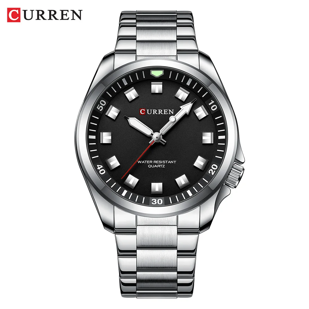CURREN 8451 Trendy Customize High Quality Top Brand Waterproof Clock Fashion Quartz Watches for Men Clock Stainless Steel Band