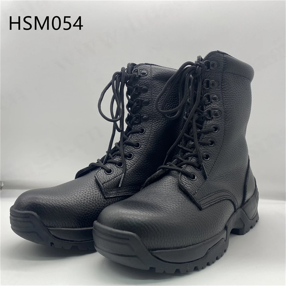 LXG,outdoor Training 8 Inch Shockproof Combat Shoes for Sale Full Barton Printed Leather Upper Black Fighting Boots HSM054