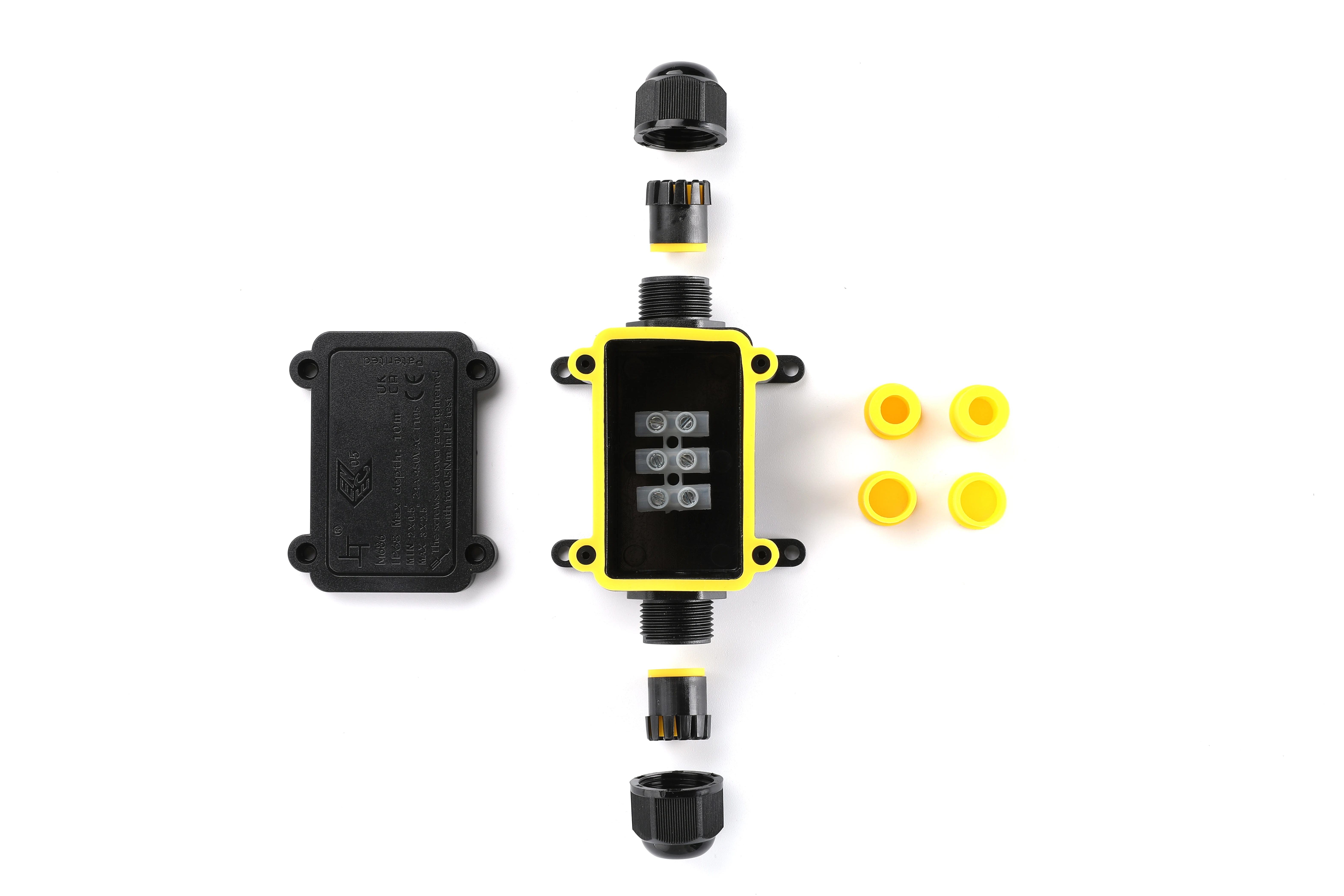 High Quality 1 in 1 Out 2 Way Junction Boxes Product IP67 Waterproof Plastic Electric Junction Box Cable Connector Box