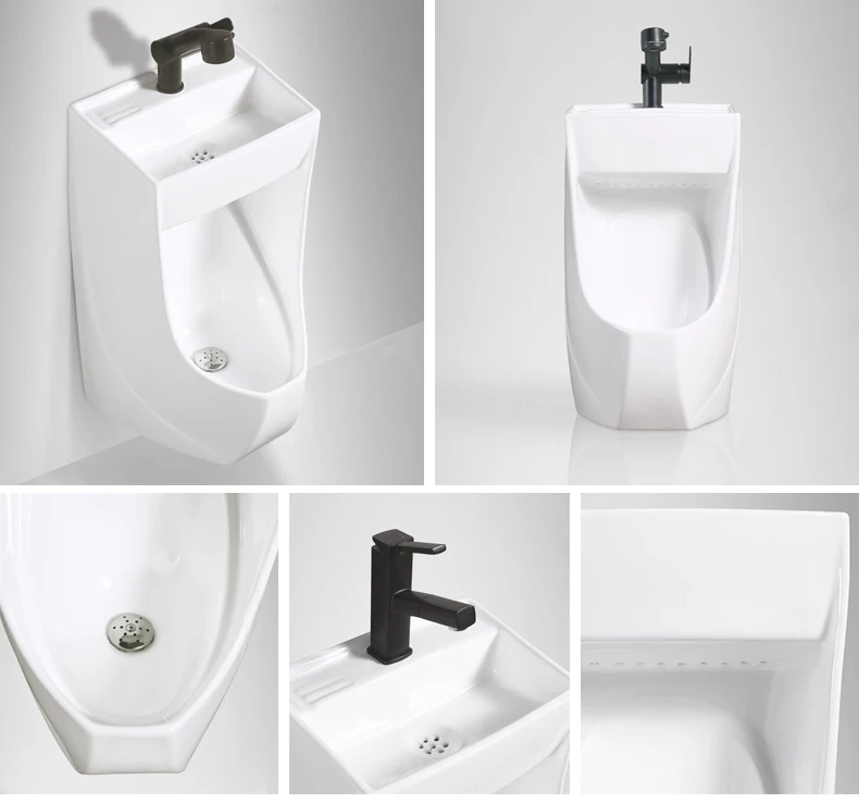 Modern Men's Wallmounted Toilet Bowl Basin Urinal Sink Combination For