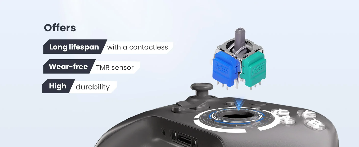 Modulo Joystick TMR Per Xbox Elite Series 2 &ndash; Ricambio Coppia In Metallo Argento K-Silver