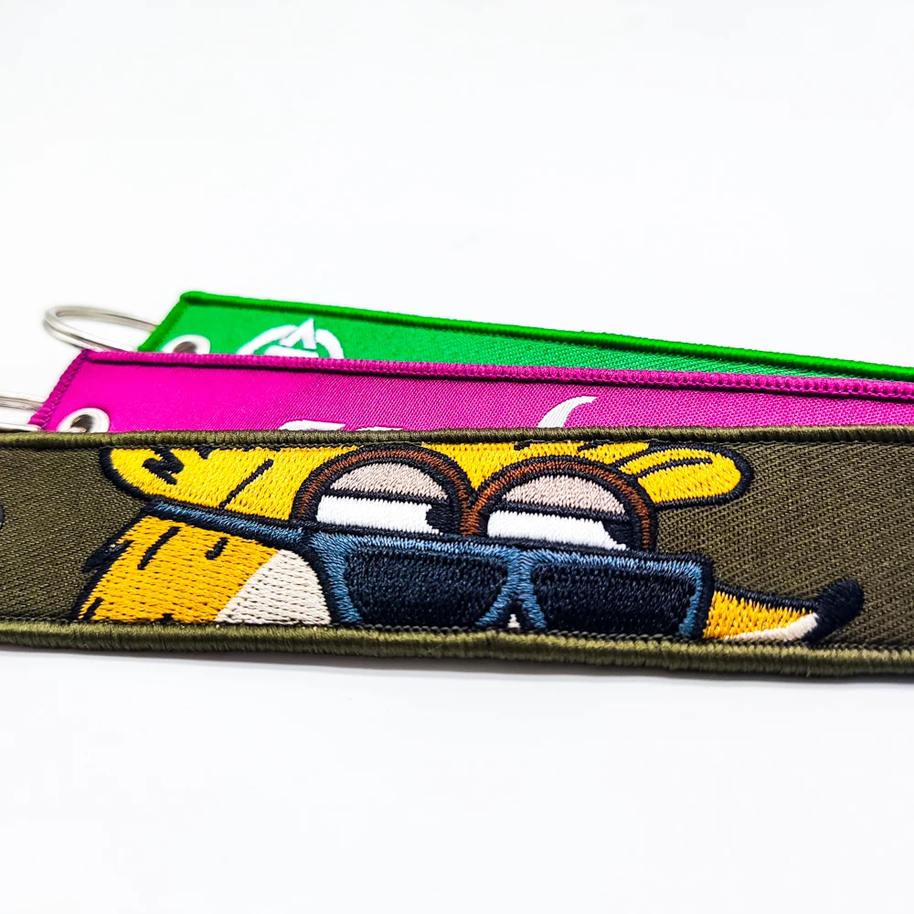 product custom fabric stitching lanyard keychain printing design lanyard car key chains key tags custom-10