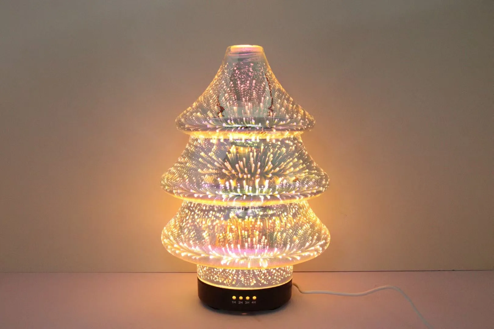 Ultrasonic Essential Oil Diffuser Aromatherapy Diffusers 3D Fireworks Glass Vase Cover Aroma Oils Diffuser  with Colorful Light