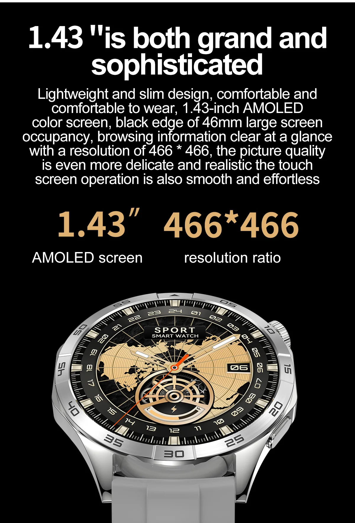 HK4 Relojes Smart Watch 1.43