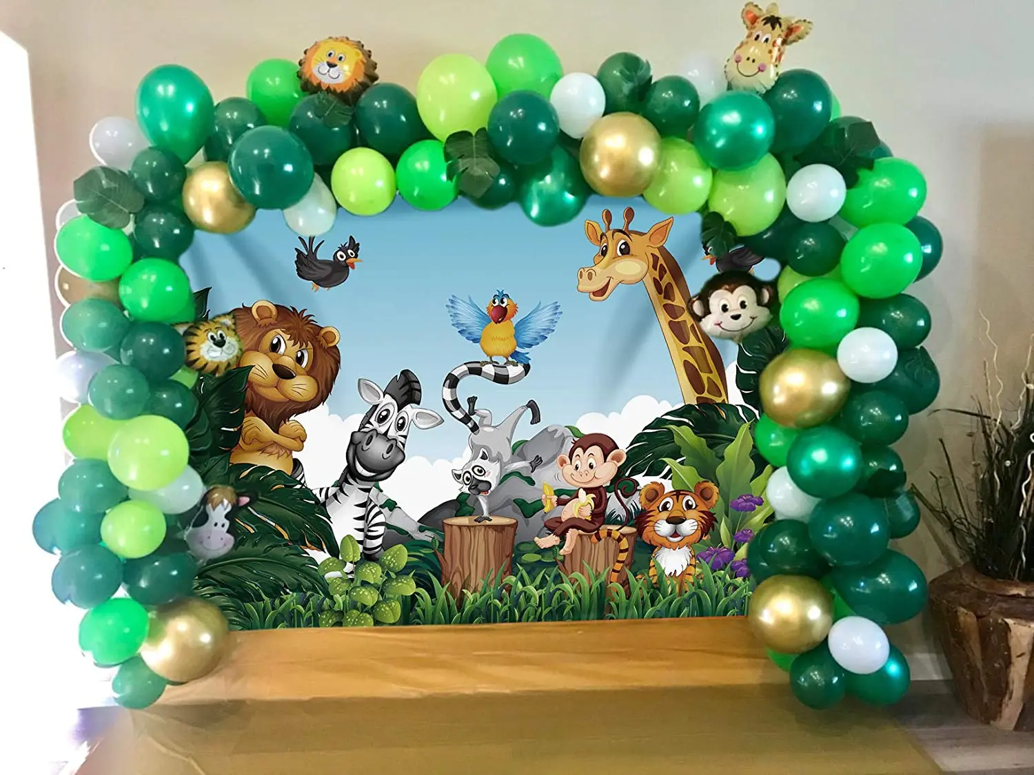 Floresta da selva batida dos desenhos animados elefante macaco crianças  aniversário fotografia fundos recém-nascidos chá de fraldas festa de  família backdrops - AliExpress