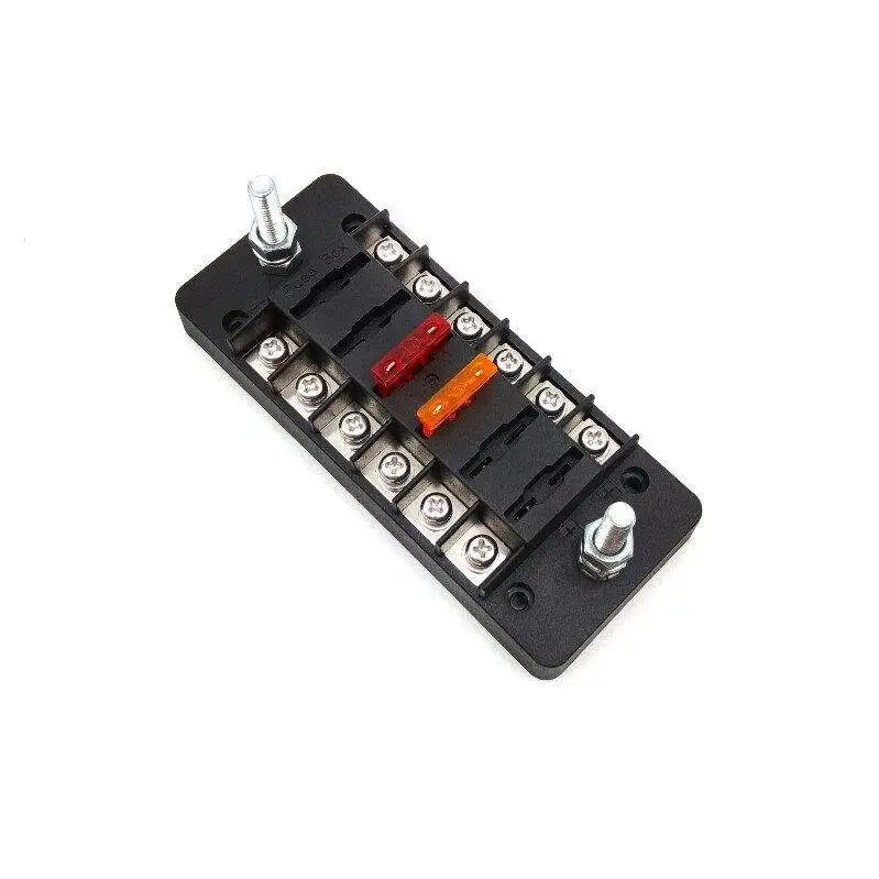 DC 12V ATC ATO 24V 32V 6 Way Blade Fuse Holder Negative Pole Fuse box for Car Boat Marine Van 32V Fast Acting Fuse