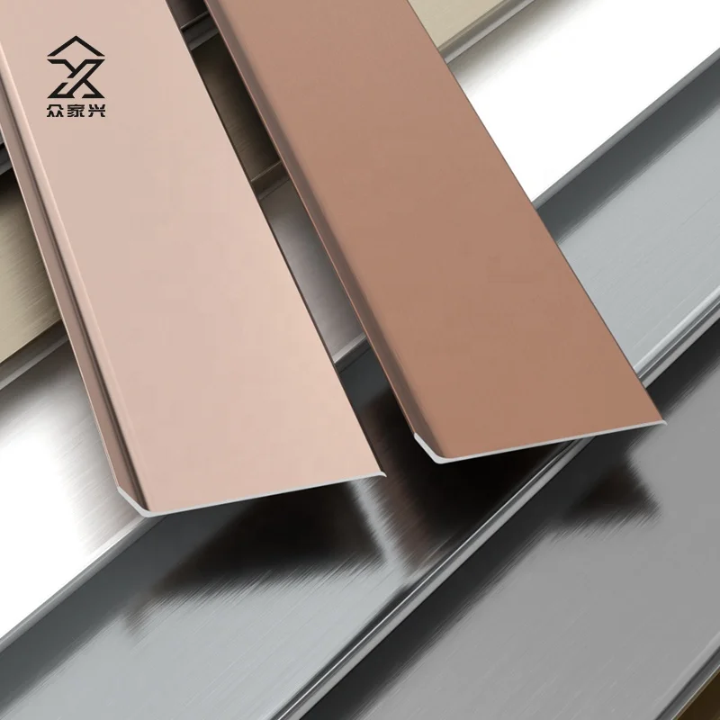 Factory Wholesale Metal Decorative Flat Aluminum Alloy Edge Trim profile Baseboard For Kitchens