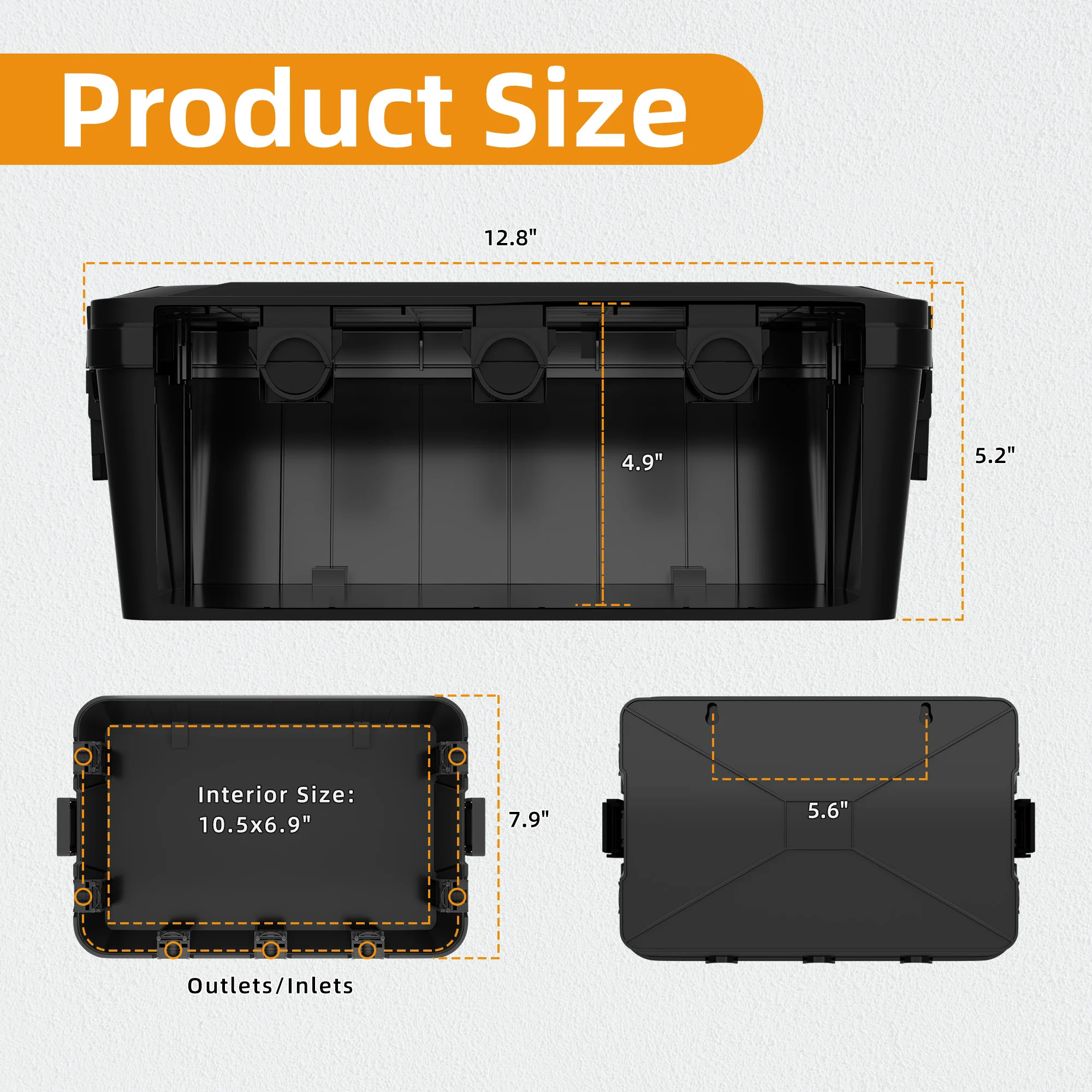NineLeaf Outdoor Waterproof Junction Box - IP66 Rated, 7 1/8" X 4 1/2" X 4", For Electrical Connections
