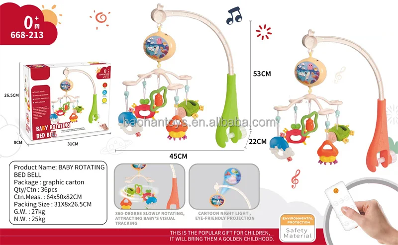 Baby Toys Remote Control Projection Musical Bed Bell Baby Crib Hanging Toy Mobile Baby Crib Mobile With Music