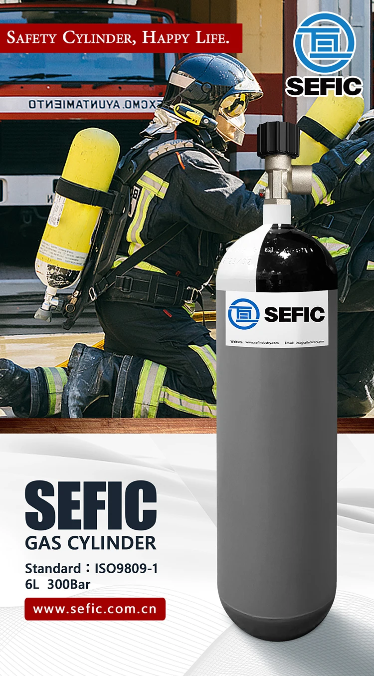 6l Scba 300bar Steel Cylinder Tped Iso 98091 Standard For Marine