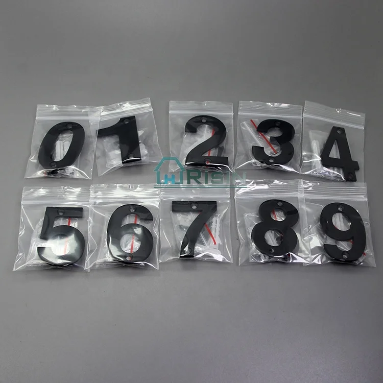 0-9 атласный Матовый Черный дверной знак из нержавеющей стали