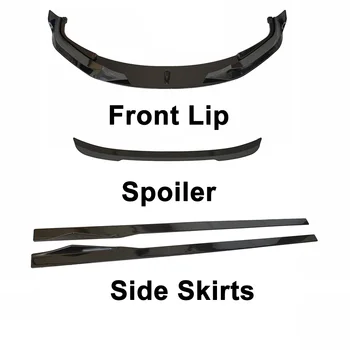 8 series G15 glossy black carbon look Side Skirts Front bumper spoiler body kit front splitter lip for bmw