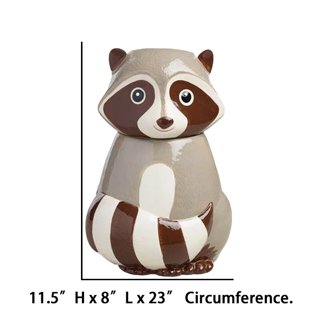 OEM Unique Raccoon Empty Storage Ceramic Jar Set With Lids Cookie Sugar Nut Candy Food Ceramic  Kitchenware Organizer Stash Jars