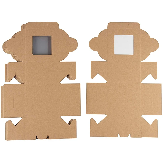 Carta Trasparente Per Confezioni SCATOLE REGALO IN Carta Kraft Marrone Per Biscotti Con Scatoline Da Imballaggio - 5