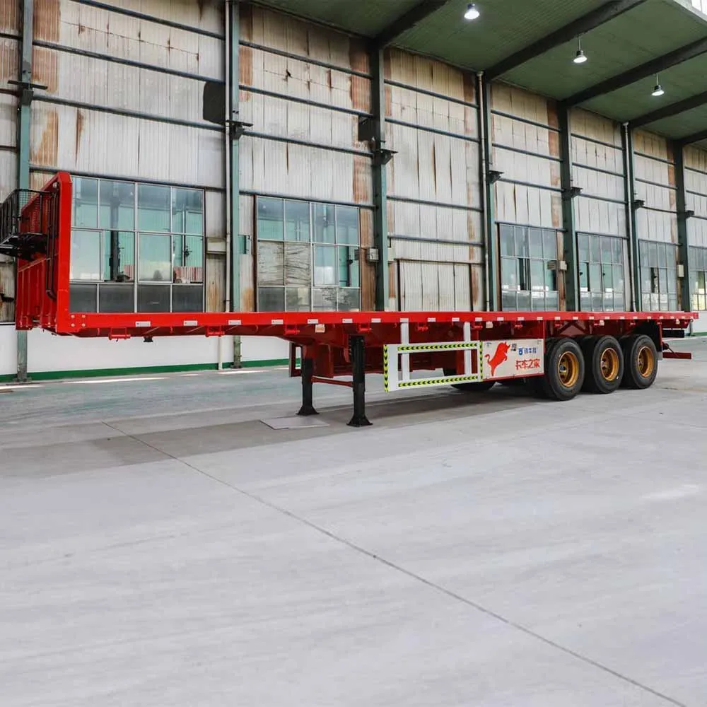 Factory Supply 20FT 40FT Container Transport 3/4Axles Flatbed Semi Trailer For Sale manufacture