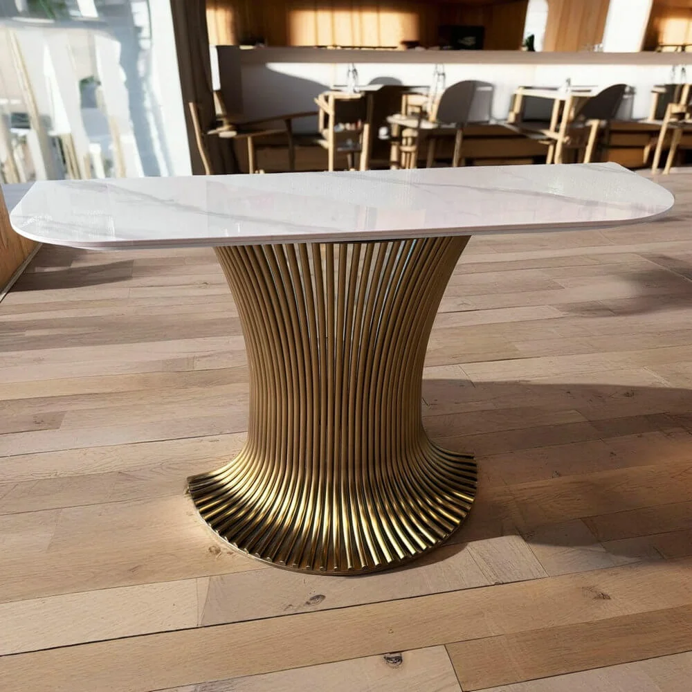 Living Room Furniture Stainless Steel Luxury Modern Diamond Mirrored Hallway Marble Top Console Table