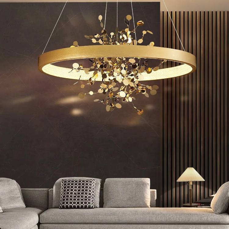 Luxury Sequin design flower chandelier hanging lights for kitchen industrial chandelier ETL891216