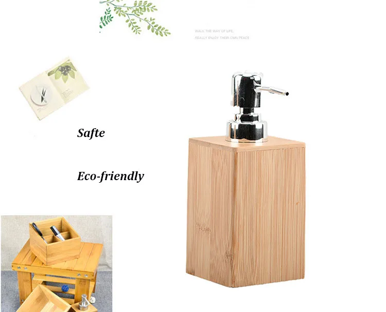 Bamboo Dish Soap Dispenser For Kitchen Sink Bathroom Soap And Lotion