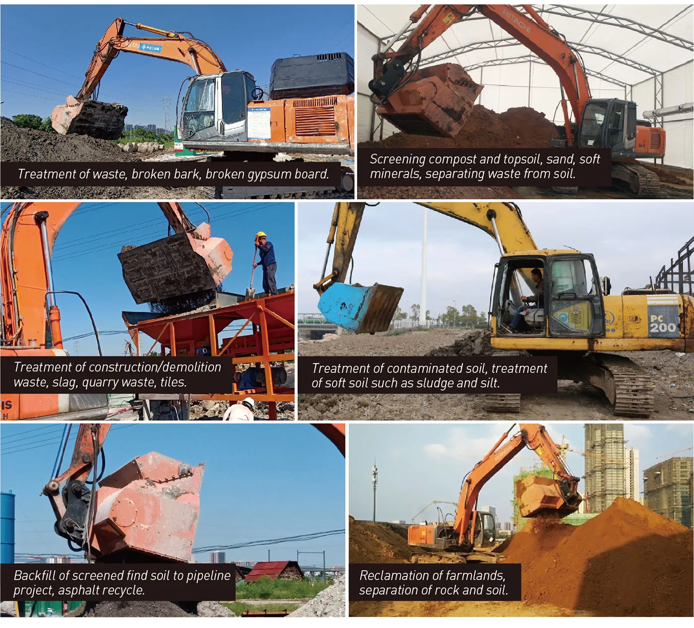 YT-600 Separation of Stone and Soil Efficient Power Transmission Crushing Excavator Waste Screen for Construction Equipment supplier