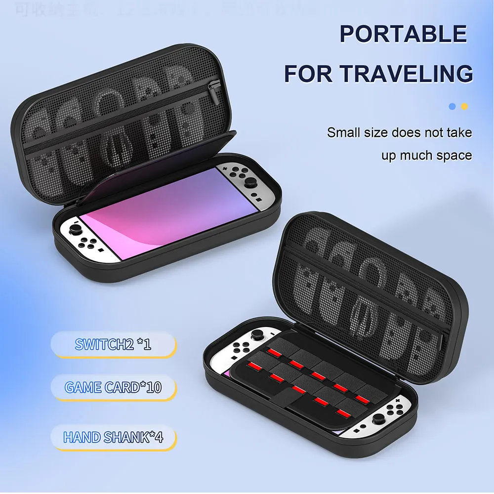 product laudtec ultra slim premium eva travel accessories storage bag carrying case for nintendo for switch 2 with 24 game cartridges-9